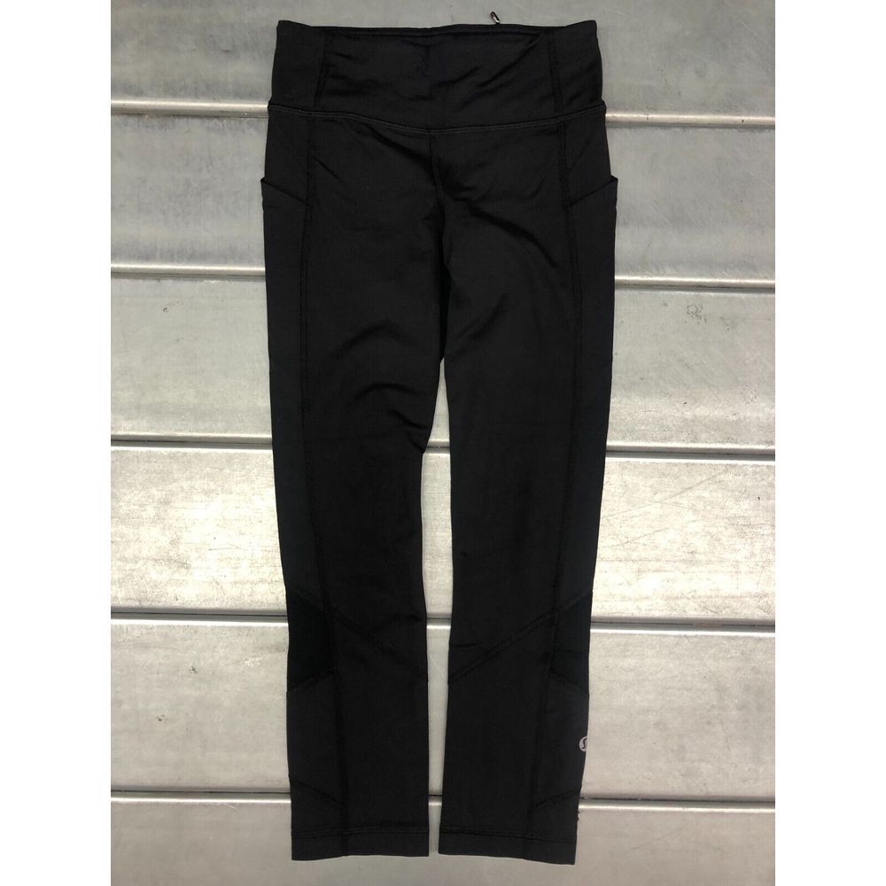 Lululemon Pace Rival Leggings Womens‎ Size 2 Black Athletic Cropped Running Yoga
